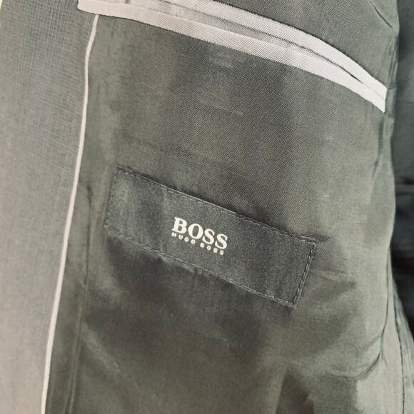 Boss Hugo Size 38R Men's Super 100 Wool Sport Coat Blazer Jacket Charcoal Gray - Picture 6 of 10